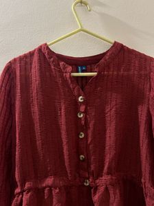 Maroon Casual Dress