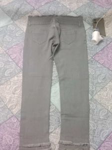 Frayed Hem Grey Jeans