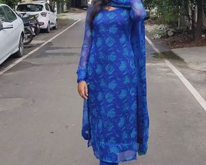 Blue kurti and dupatta only