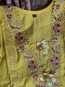 New Mustard Kurta Set With Dupatta
