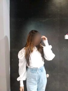 Puffy Full Sleeve Fancy White Top