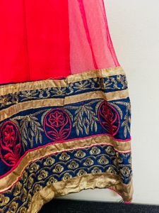 Rose  and Gold Lehenga Skirt  Without Blouse