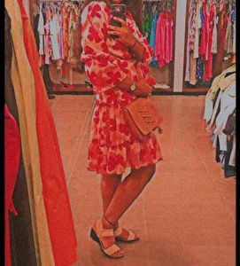 Floral Balloon Sleeve Dress