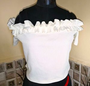 Size XL/ XXL 🎁Buy 2 Get 1 Free 🎁White Ruffle Top