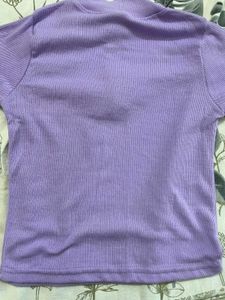 Beautiful Levender Collar Crop Top