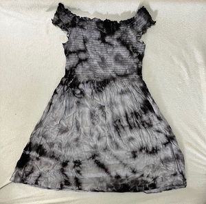 Grey And Black Short Dress