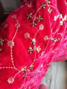 Sequin Embroidered Velvet Shawl Dupatta Full Size