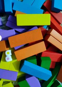 Colorful Wooden Block Tower Game