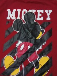 ared Mickey Mouse Casual Tshirt For Daily Use