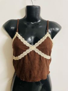 Brown Lace Cami