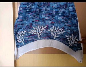 Blue Applique Work Dress