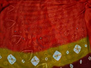 Laxmipati Women&#39;s Chiffon Saree red ♥️