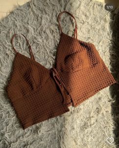 Brown Crochet Top