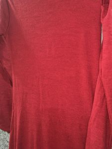 Maroon Long Sleeve Dress