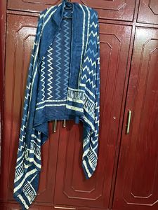 Blue &amp; White Print Anarkali🐦🤍