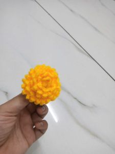 Crochet marigold keychain