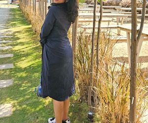 ✨PRICE DROP✨ Navy Tie-Waist Shirt Dress