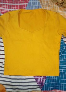 chrome yellow Crop Top