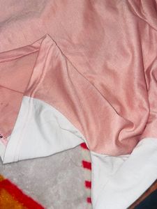 White And Pink With Glitter Work Crop Hoodie