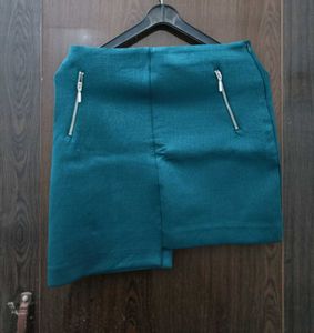 Green Leather Mini Skirt