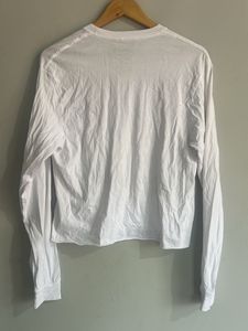 White Graphic Print Long Sleeve Tee