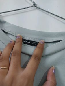 Shein Grayish Blue Laceup Dress