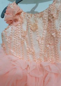 Peach Flower Girl Dress