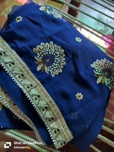heavy embroidery saree