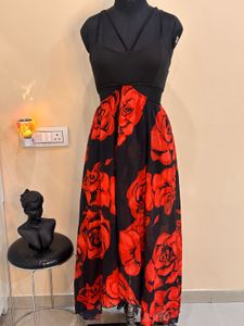 Rose Print Maxi Dress