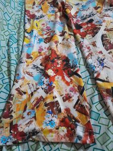 Colorful Abstract Print Pants