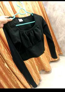 Black long sleeve top