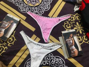 Jockey Thong Panties - Pink & White Combo Of 2