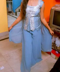 Elegant Blue Party Wear Set