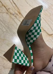 Green Checkered Heels