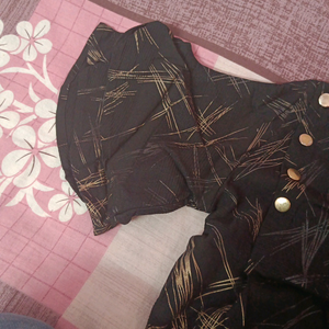 lonkey black crop  top with golden print
