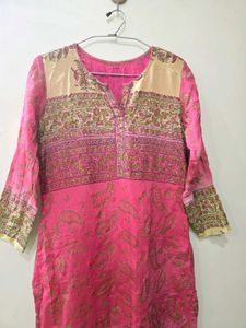 Block Print Chiffon Kurti