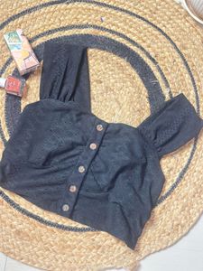 Black Crop Top With Complimentary Gift