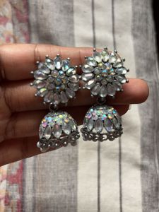 Silver Jhumka Earrings