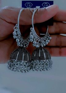 Silver Jhumka Earrings