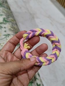 Purple Pink Handmade Rubber Bracelet