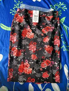 Floral Knee Length Pencil Skirt