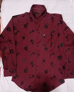 Maroon Floral Print Shirt