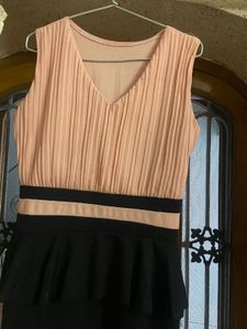 Peach Black Short Dress