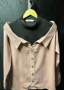 Cute Pink Button-Down Top