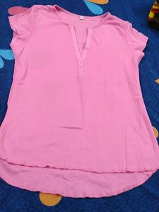 Rosepink  Barbie High Low slim T Shirt