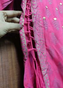 Pink Printed Double Layered Kurti