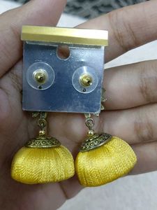 Jhumka Earrings Yellow