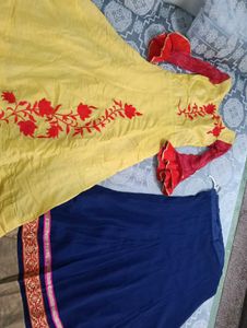 Elegant Yellow Embroidered Anarkali