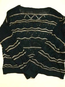 Yarn Knitted Black And Golden Zori  Top.