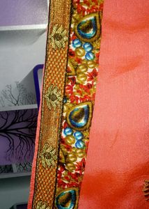 Pink Saree With Embroidery Work